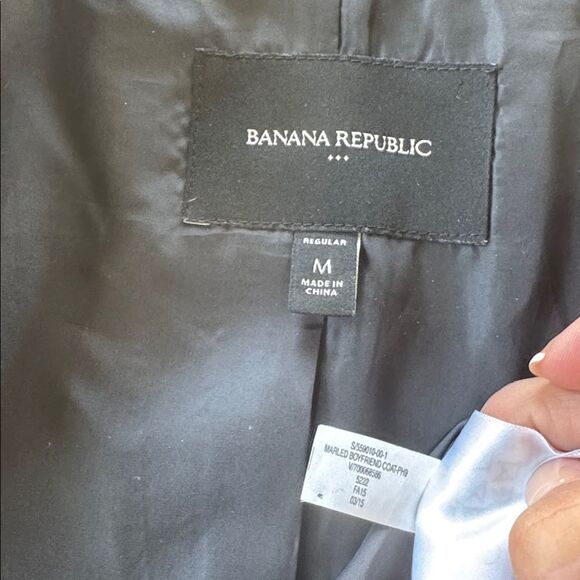 Banana Republic Charcoal Trench Coat Wool Blend Winter Classic Warm Size Reg M - Picture 9 of 14